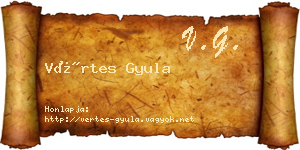 Vértes Gyula névjegykártya
